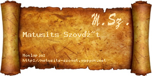Matusits Szovát névjegykártya